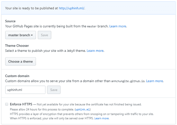 DNS domain về Github Page và thiết lập SSL free thông qua Cloudflare